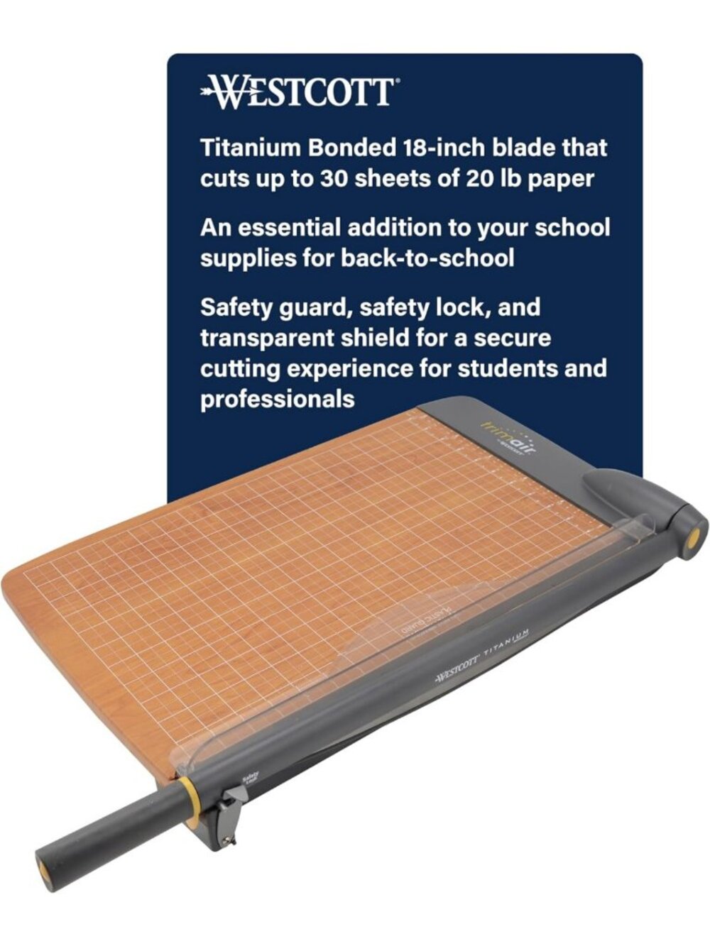 18-Inch Guillotine Paper Cutter & Trimmer with Durable Titanium Blade - Safe